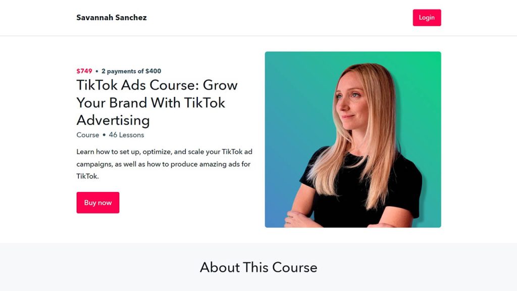 Savannah Sanchez – TikTok Ads Course